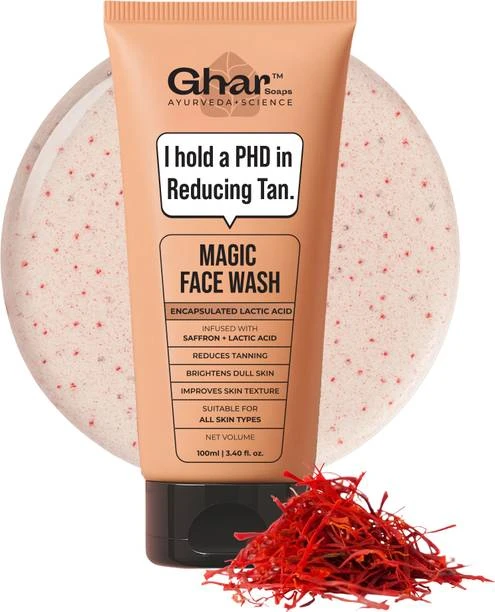 Ghar Soaps Magic  | With Sandalwood, Saffron & Glutathione Face Wash 100 ml